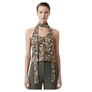 Wildfang The Empower Satin Cami Small Butterfly Print Tank Top Belted XS NWT